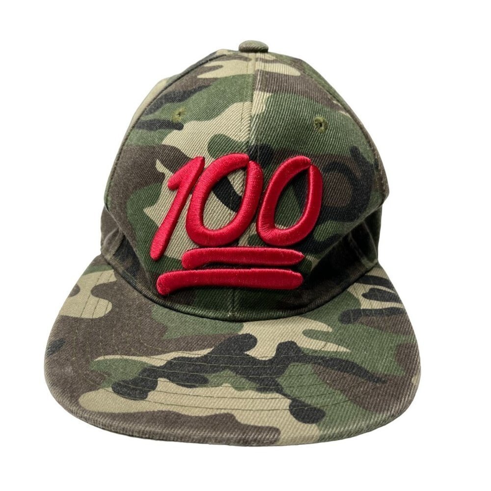 100 Year Anniversary Hat‎ Cap Snap Back Green Camo Camouflage Baseball Men - Picture 2 of 9